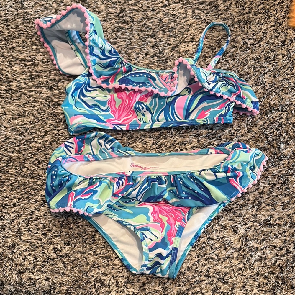 Tommy Bahama Vibrant Abstract Bikini Set with Ruffles